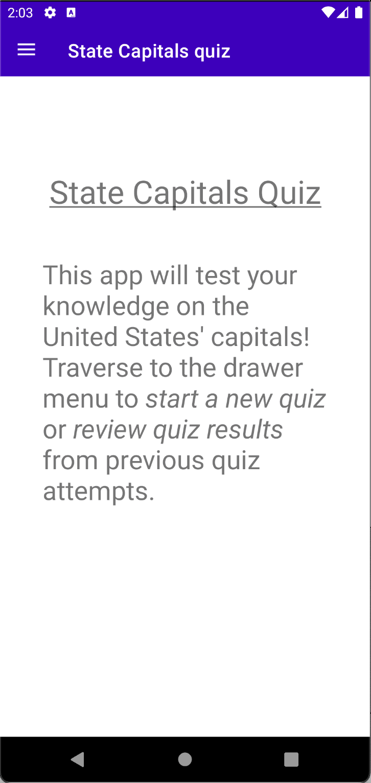 State Capitals Quiz